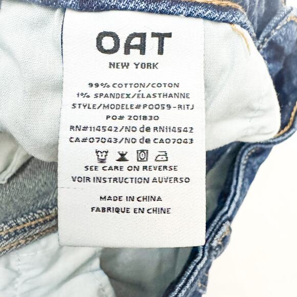 OAT NY Flare Dark Wash Denim Jeans Seamed Back Pocket Size 4 / 27 - Picture 7 of 8